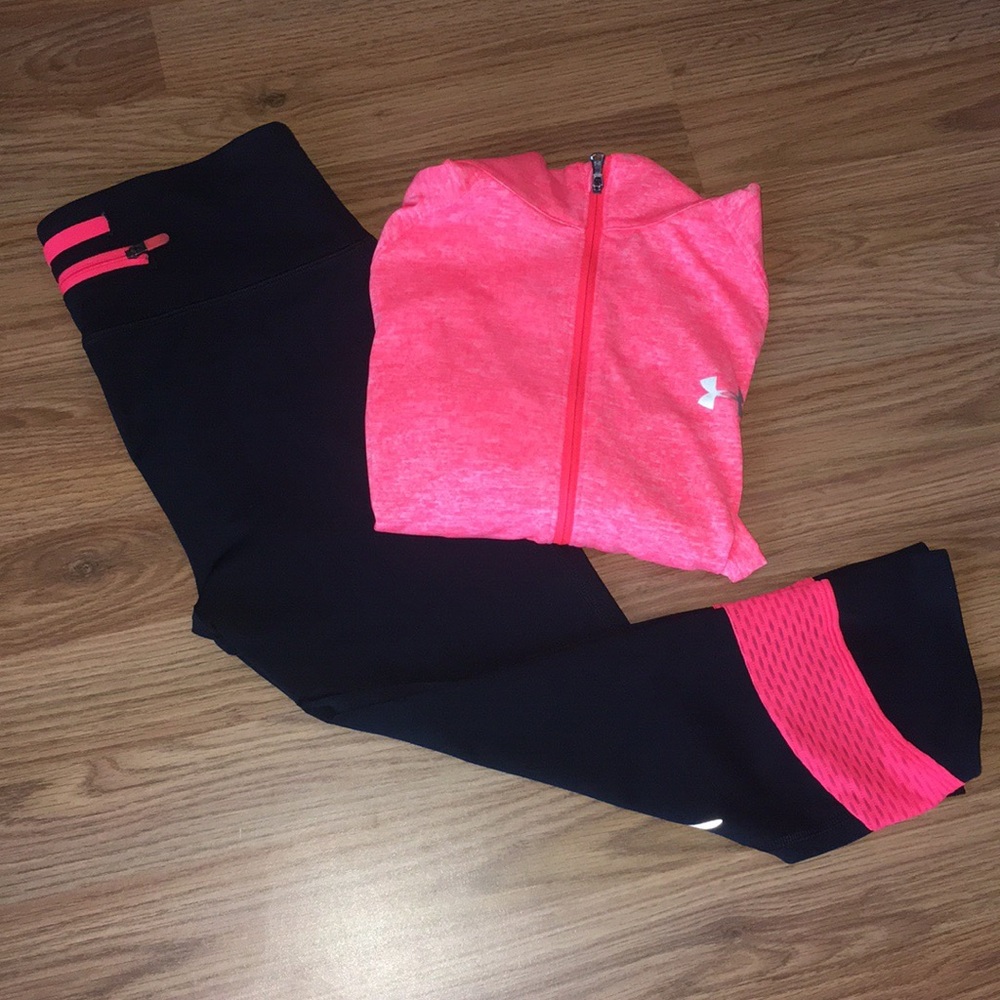 Black and Pink Under Armour Leggings